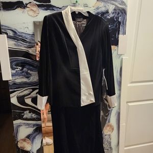 ASHRO Black White two piece set dress Blazer Sz 16 nwt